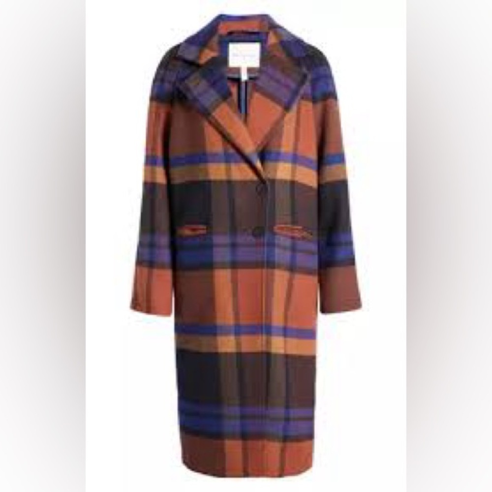 Avec Les Filles wool blend plaid walker coat Large holiday wear